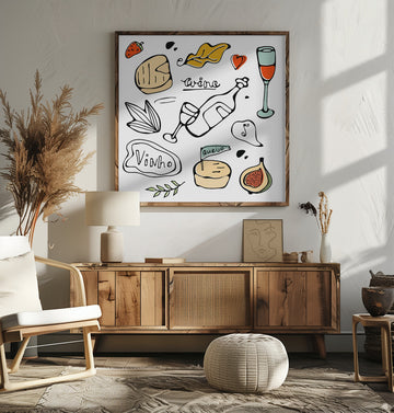 Wine and Food Sketches | Poster - Room Interior 2