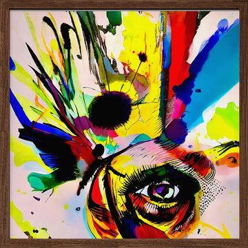 Vibrant Eye Splash | Poster - Walnut Frame Interior