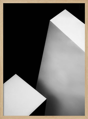 Stark White Geometry | Poster - Wood Frame Interior