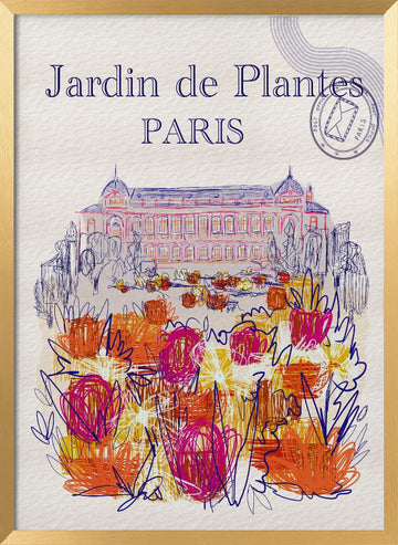 Jardin de Plantes Blooms | Poster - Gold Frame Interior