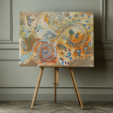 Vibrant Bohemian Paisley Swirls | Canvas - Room Interior 1