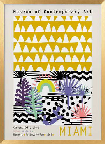 Miami Memphis Tropical Design | Poster - Gold Frame Interior