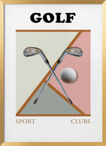 Modern Golf Geometry | Poster - Gold Frame Interior