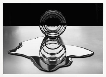 Monochrome Spilled Water | Poster - White Frame Interior