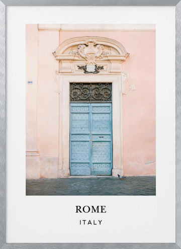 Trastevere Rome Travel poster | Poster - Silver Frame Interior