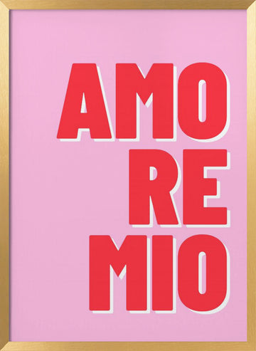 Pink Amore Mio | Poster - Gold Frame Interior