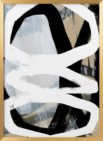 Modern Abstract Lines | Poster - Gold Frame Interior