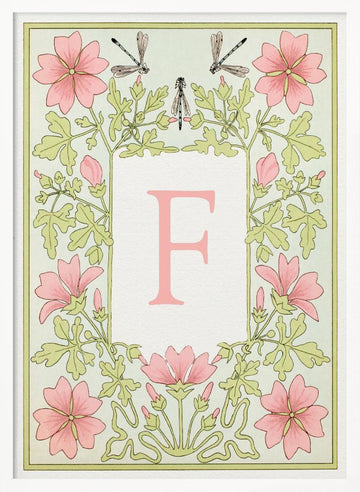 Elegant Floral F | Poster - White Frame Interior