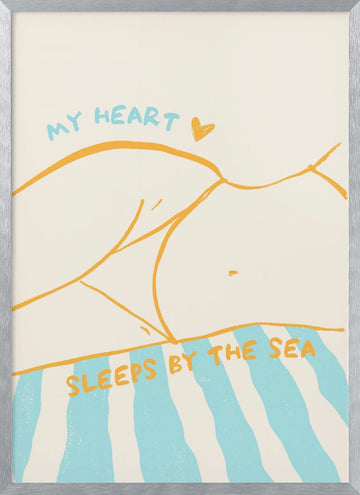 Heart Sleeps By The Sea | Poster - Silver Frame Interior
