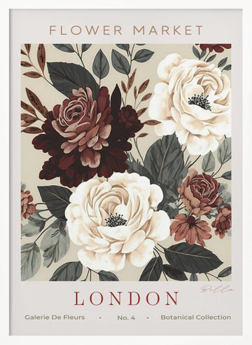 London Flower Market Roses | Poster - White Frame Interior