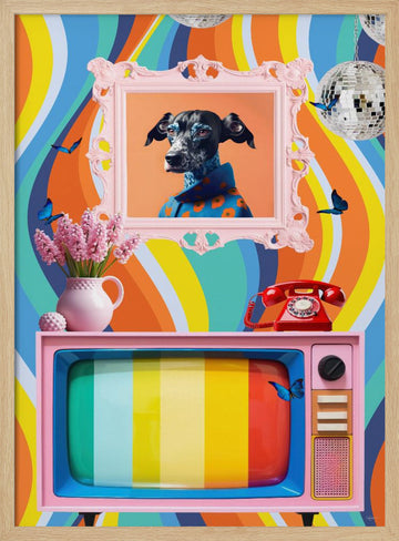 Playful Pop Pet | Poster - Wood Frame Interior