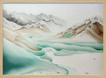 Tranquil Alpine Flow | Poster - Wood Frame Interior