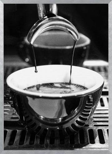 Rich Espresso Stream | Poster - Silver Frame Interior