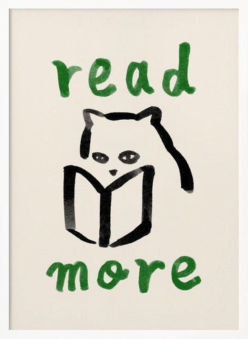 Cozy Reading Cat | Poster - White Frame Interior
