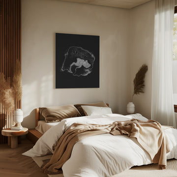 Dynamic Gray Swirl | Canvas - Room Interior 2