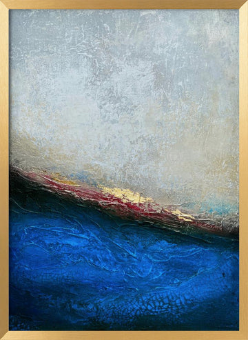 Golden Horizon Abstract | Poster - Gold Frame Interior