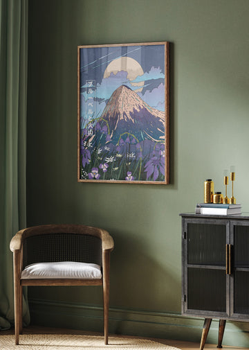 Moonlit Mountain Bloom | Poster - Room Interior 2