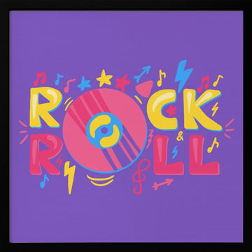 Rock And Roll Energy | Poster - Black Metal Frame Interior