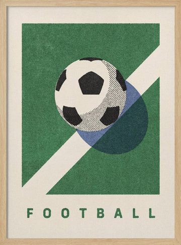 Classic Football Field | Poster - Wood Frame Interior