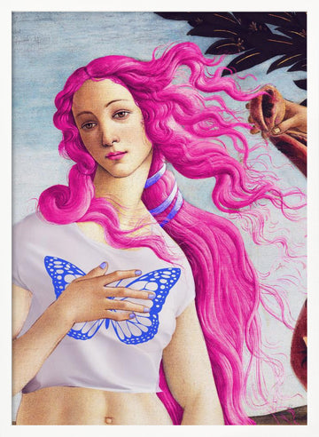 A Figure with Vibrant Pink Hair | Poster - White Frame Interior