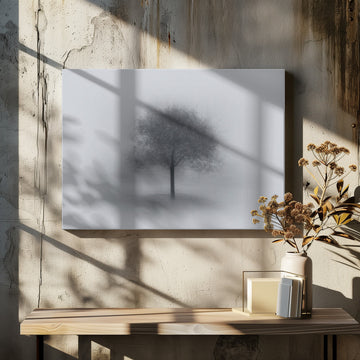 Misty Solitary Tree | Canvas - Room Interior 2