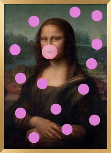 Mona Lisa Bubblegum Pop | Poster - Gold Frame Interior