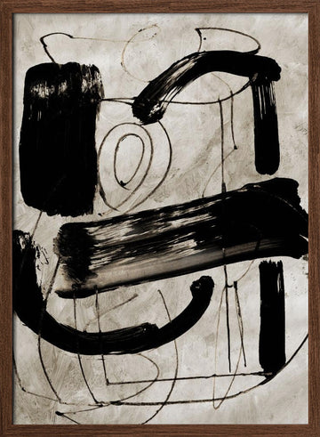 Vintage Abstract | Poster - Walnut Frame Interior