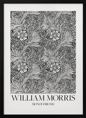 Marigold Monochrome | Poster - Black Metal Frame Interior