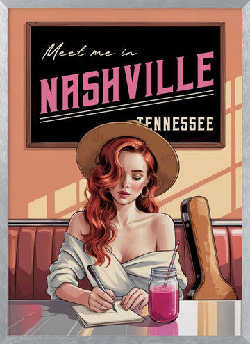Nashville Songwriter Dreamer | Poster - Silver Frame Interior