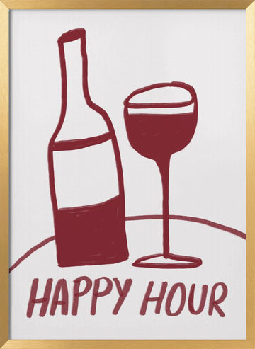 Happy Hour | Poster - Gold Frame Interior