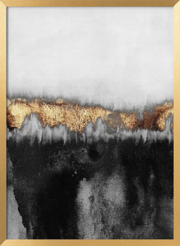 Liquid Gold Divide | Poster - Gold Frame Interior
