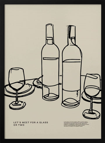 Wine and Conversation | Poster - Black Metal Frame Interior