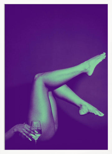 Sensual Legs With Wine | Poster - White Frame Interior