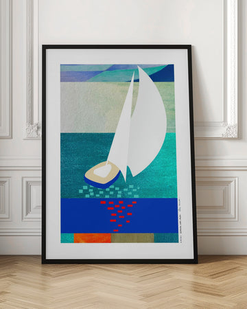 Modern Sailboat Serenity | Poster - Room Interior 1