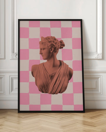 Pink Checkerboard Goddess | Poster - Room Interior 1