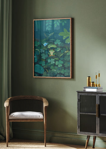 Rainy Day Frog | Poster - Room Interior 2