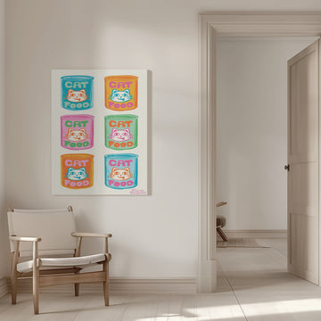 Pop Art Cat Food | Canvas - Room Interior 1