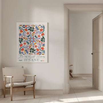 Vibrant Flower Mandala | Canvas - Room Interior 1