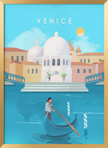 Venice | Poster - Gold Frame Interior