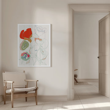 Colorful Abstract Roses | Canvas - Room Interior 1