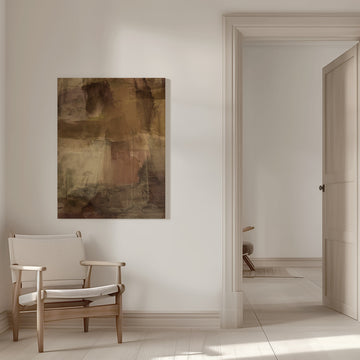 Warm Earthy Strokes | Canvas - Room Interior 1
