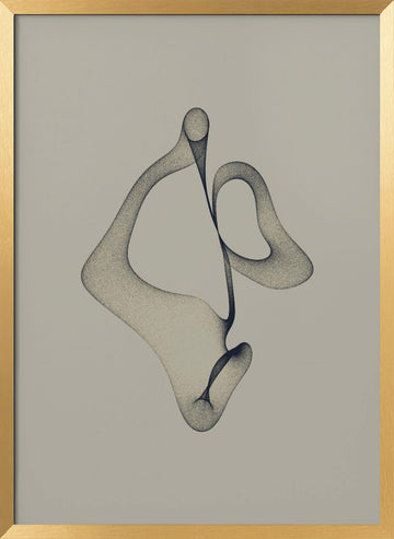 Ethereal Flowing Shape | Poster - Gold Frame Interior