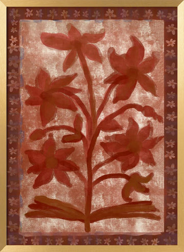 Rustic Red Flowers | Poster - Gold Frame Interior