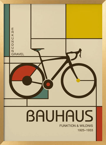 Bauhaus Bike Exploration | Poster - Gold Frame Interior