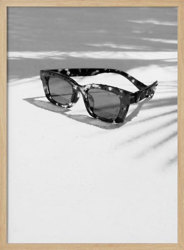 Stylish Summer Sunglasses | Poster - Wood Frame Interior