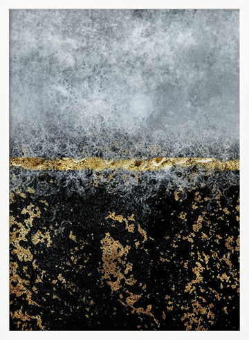 Golden Horizon Abstract | Poster - White Frame Interior