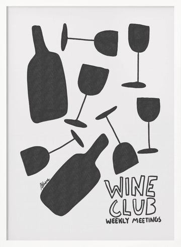 Wine Club | Poster - White Frame Interior