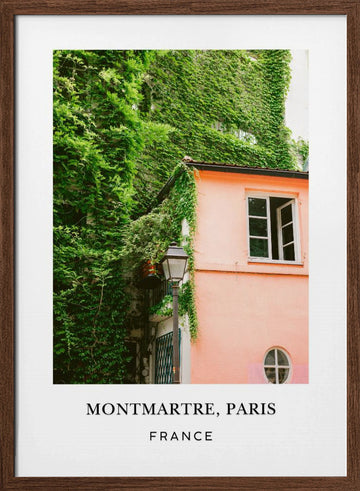 Montmartre Travel poster | Poster - Walnut Frame Interior