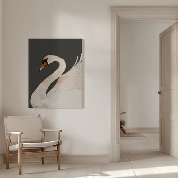 Graceful White Swan | Canvas - Room Interior 1