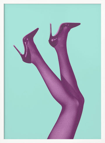 Fashionable Purple Heels | Poster - White Frame Interior